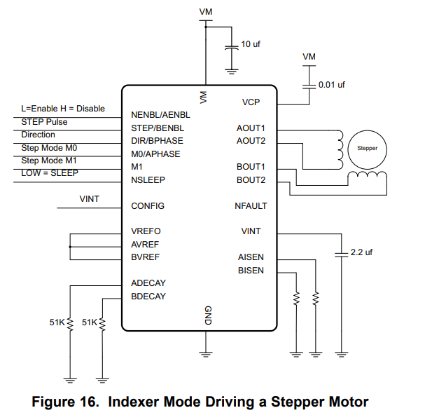 Motor driver VINT pin